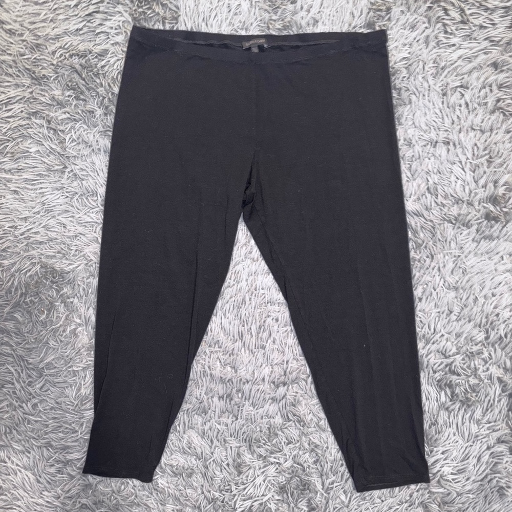 Eileen Fisher Pants Size XL Black Leggings Tencel Stretch Knit Comfort Casual